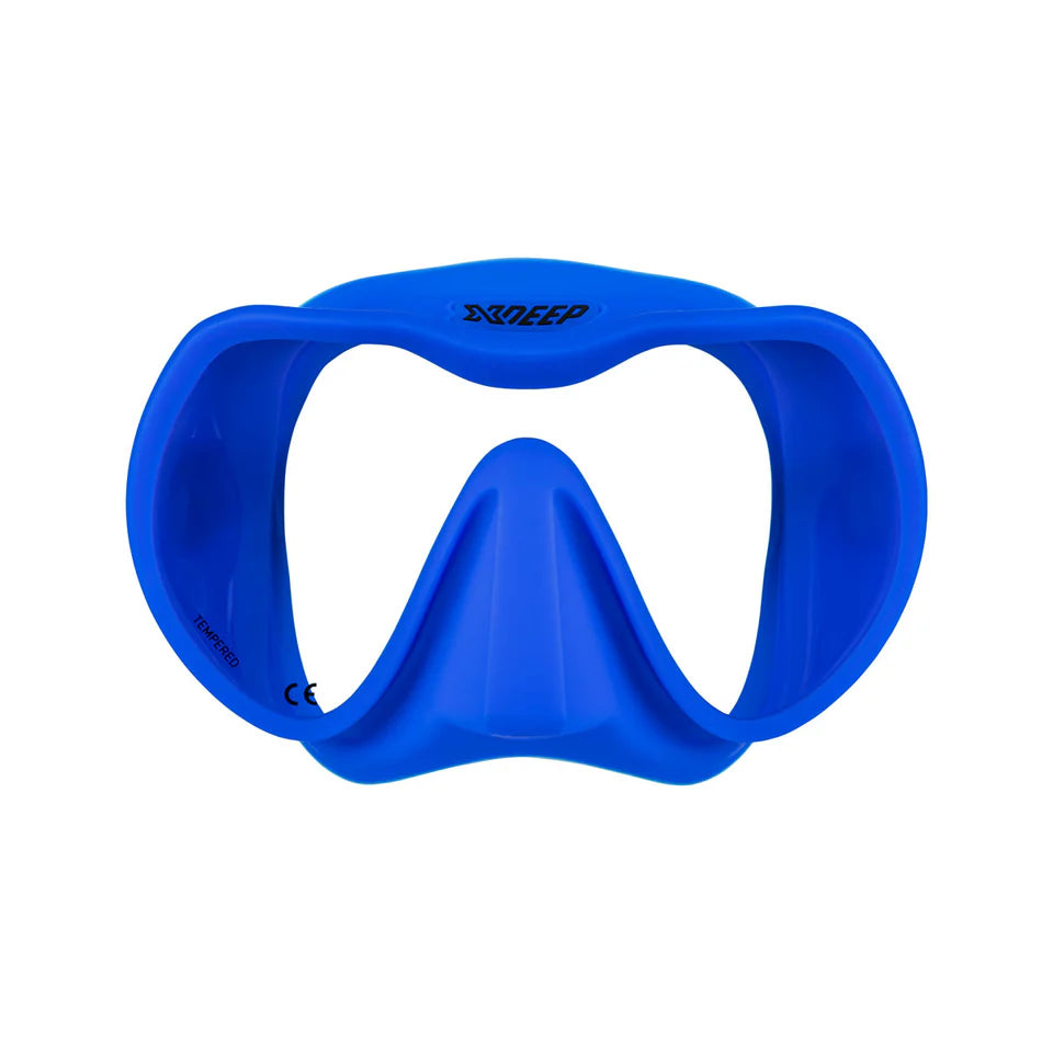 Blue XDEEP Radical low-volume scuba diving mask with frameless single-lens design