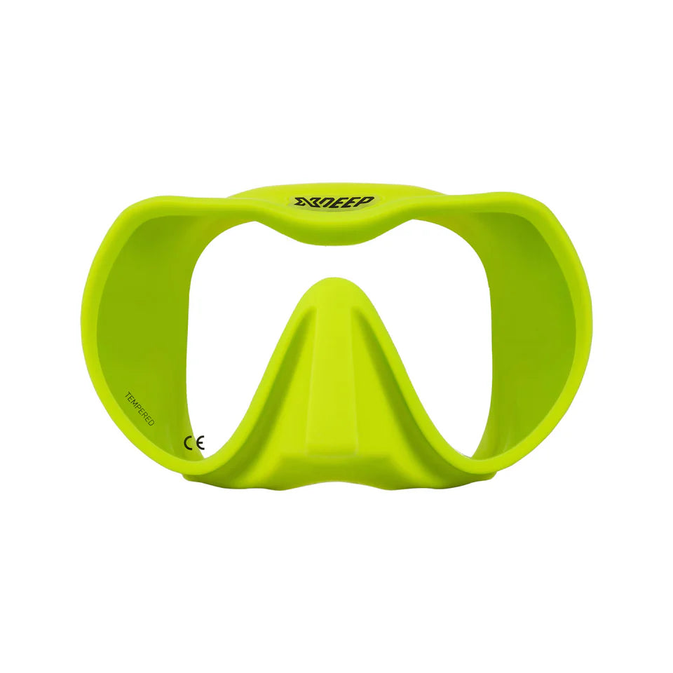 Lime XDEEP Radical low-volume scuba diving mask with frameless single-lens design