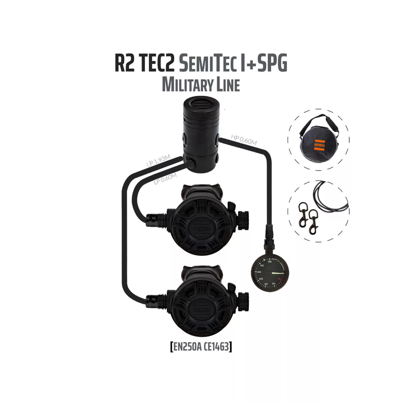 Tecline R2 TEC2  SemiTec I set with SPG - EN250A Military Line