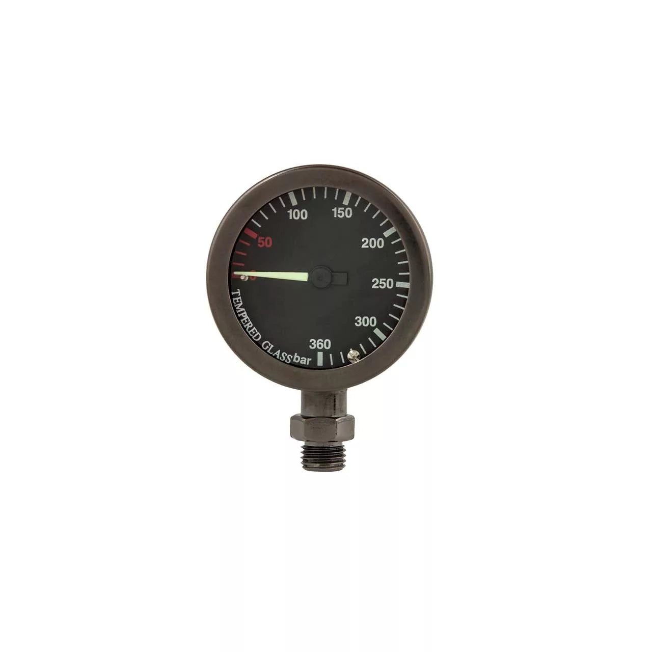 Tecline SPG diam 52 mm, scale 360 bar, working pressure 300 bar, black pvd coating